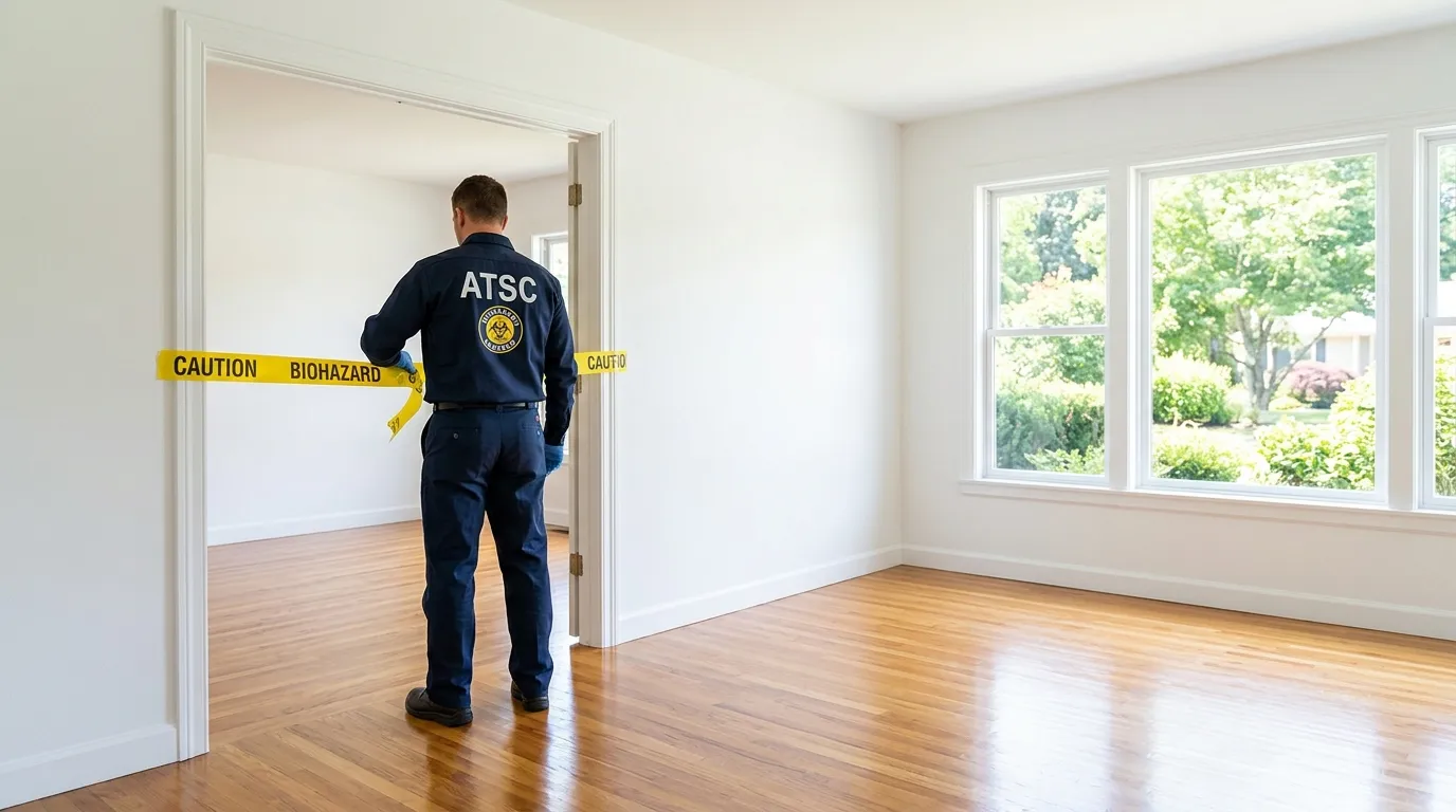 Certified biohazard cleanup crew performing Decomposition Cleanup in Pell City